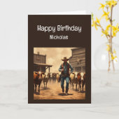 Carte Fun Birthday Western Wild West Humour (Fleur jaune)