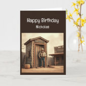 Carte Fun Birthday Western Wild West Humour (Fleur jaune)
