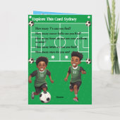 Carte Fun Black Boy Soccer Secret Message Joyeux anniver (Dos)