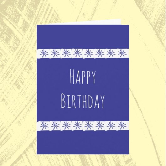 Carte Fun Bleu et Blanc Anniversaire