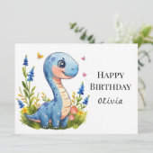 Carte Fun Boho Dino Anniversaire (Debout devant)