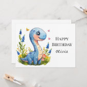 Carte Fun Boho Dino Anniversaire (Devant/Arrière en situation)