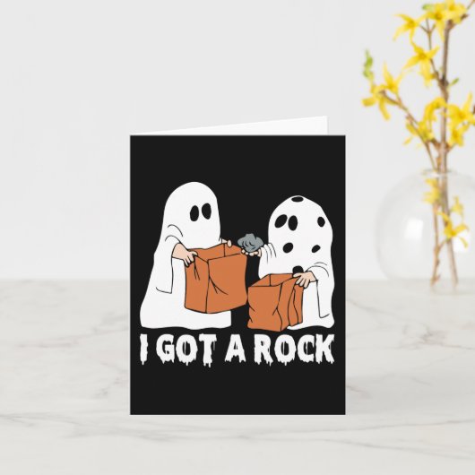 Carte Fun Boo Ghost Effrayant J'Ai Une Halloween Rock (Fleur jaune)