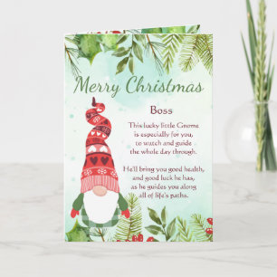 Carte Fun Boss Christmas Lucky Gnome Card