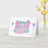Carte Fun Bounce House pastel Merci note (Fleur jaune)