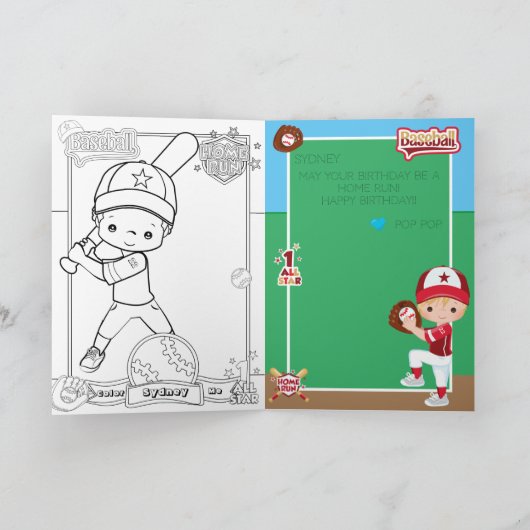 Carte Fun Boys Baseball Coloriage Page Joyeux Anniversai (Intérieur)