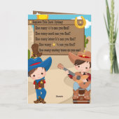 Carte Fun Boys Cowboy Coloring Page Joyeux anniversaire (Dos)