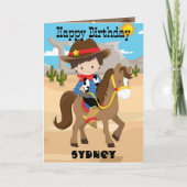 Carte Fun Boys Cowboy Word Recherche Joyeux Anniversaire (Devant)