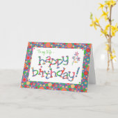 Carte Fun Bright Spots Motif sur Blue pour l'anniversair (Fleur jaune)