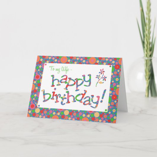 Carte Fun Bright Spots Motif sur Blue pour l'anniversair (Devant)