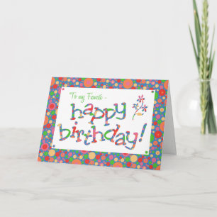 Carte Fun Bright Spots sur Blue pour Fiancee Anniversair