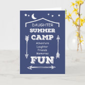 Carte Fun Camp fille Bleu de marine, Penser à vous (Fleur jaune)