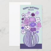 Carte Fun cheerful flower bouquet CC0885 Birthday card (Devant / Derrière)