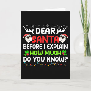 Carte Fun Cher Père Noël je peux expliquer Noël pour les