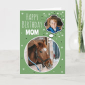 Carte Fun Cheval Maman Anniversaire Pensée Bulle Photo p (Devant)