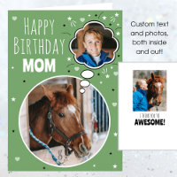 Fun Cheval Maman Anniversaire Pensée Bulle Photo p