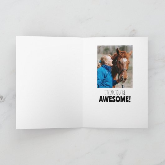 Carte Fun Cheval Maman Anniversaire Pensée Bulle Photo R (Intérieur)