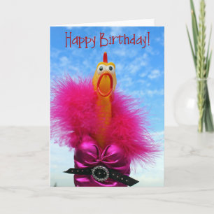 Carte Fun Chicken Happy Birthday Greeting Card!