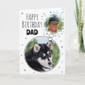 Carte Fun Chien Papa Anniversaire Pensée Bulle Photo Bla (Devant)