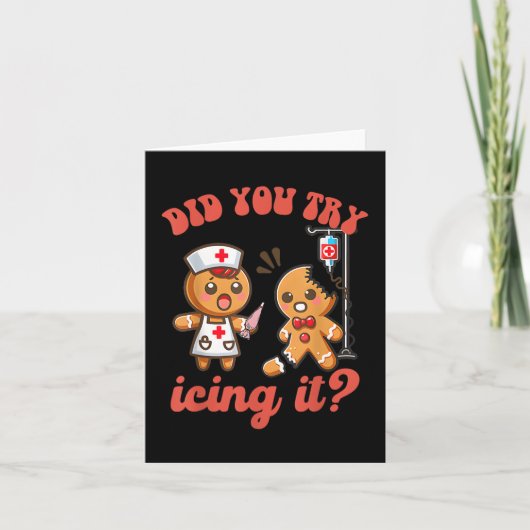 Carte Fun Christmas Nurse Gingerbread Homme Avez-Vous Es (Devant)
