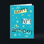 Carte Fun Color Block 70th Birthday Greeting Card<br><div class="desc">Changez pour N'IMPORTE QUEL ÂGE. Une carte d'anniversaire joyeuse et heureuse personnalisée juste pour la personne d'anniversaire dans votre vie. Ils vont adorer ! Pour voir plus de cartes d'anniversaire personnalisables et spécifiques à l'âge,  cliquez sur le lien du magasin Zigglets ci-dessous.</div>