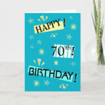 Carte Fun Color Block 70th Birthday Greeting Card<br><div class="desc">Changez pour N'IMPORTE QUEL ÂGE.  Une carte d'anniversaire joyeuse et heureuse personnalisée juste pour la personne d'anniversaire dans votre vie. Ils vont adorer !  Pour voir plus de cartes d'anniversaire personnalisables et spécifiques à l'âge,  cliquez sur le lien du magasin Zigglets ci-dessous.</div>