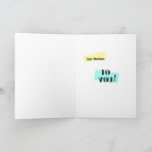 Carte Fun Color Block Happy 40th Birthday Greeting Card (Intérieur)