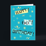 Carte Fun Color Block Happy 60th Birthday Greeting Card<br><div class="desc">Changez pour N'IMPORTE QUEL ÂGE. Une carte d'anniversaire joyeuse et heureuse personnalisée juste pour la personne d'anniversaire dans votre vie. Ils vont adorer ! Pour voir plus de cartes d'anniversaire personnalisables et spécifiques à l'âge,  cliquez sur le lien du magasin Zigglets ci-dessous.</div>