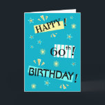 Carte Fun Color Block Happy 60th Birthday Greeting Card<br><div class="desc">Changez pour N'IMPORTE QUEL ÂGE. Une carte d'anniversaire joyeuse et heureuse personnalisée juste pour la personne d'anniversaire dans votre vie. Ils vont adorer ! Pour voir plus de cartes d'anniversaire personnalisables et spécifiques à l'âge,  cliquez sur le lien du magasin Zigglets ci-dessous.</div>
