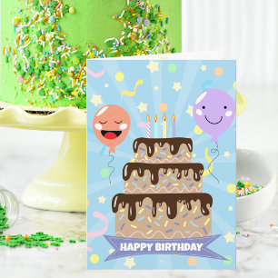 Carte Fun Colorful Party Fête Joyeux anniversaire