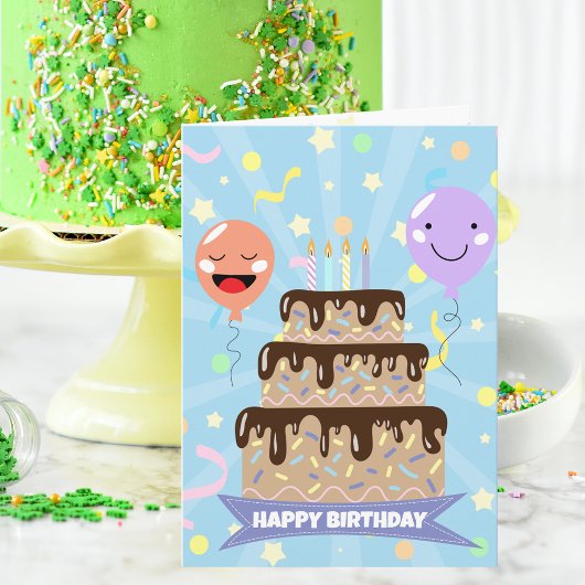 Carte Fun Colorful Party Fête Joyeux anniversaire