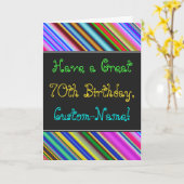 Carte Fun, Colorful, Whimsical 70th Birthday Card (Fleur jaune)