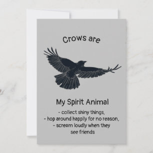 Carte Fun Crows Bird Spirit Animal Humour Citation Totem