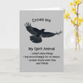 Carte Fun Crows Bird Spirit Animal Humour Devis Totem Ca (Fleur jaune)