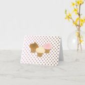 Carte Fun Cupcake Trio (Fleur jaune)