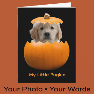 Carte Fun Cute Personnalisé Halloween Citrouille Photo C