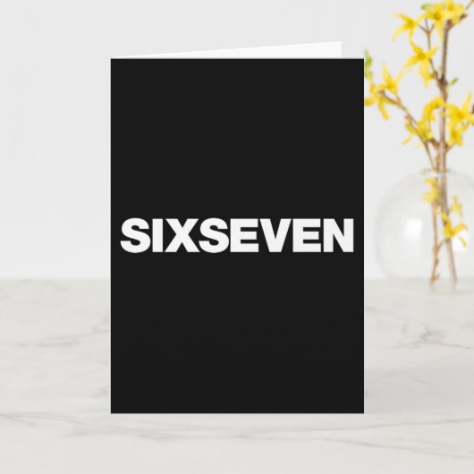 Carte Fun Design That Says Six Seven 6 7 Meme Premium (Fleur jaune)