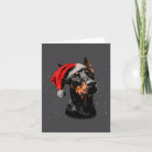 Carte Fun Doberman Dog Christmas Lights Santa Hat Long S (Devant)
