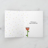 Carte Fun Doodle Flowers pourpre oranges points Annivers (Intérieur)