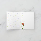 Carte Fun Doodle Flowers violet orange points Note Card (Intérieur)
