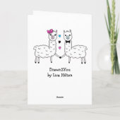 Carte Fun drôle de lama pun de la Saint-Valentin  (Dos)