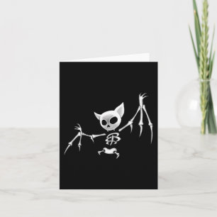 Carte Fun Effrayant Flying Dark Skeleton Bat Halloween C