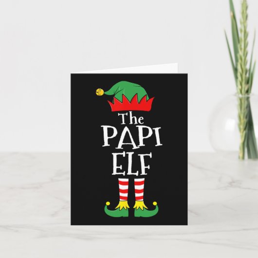 Carte Fun Elf Noël Pyjama famille (Devant)