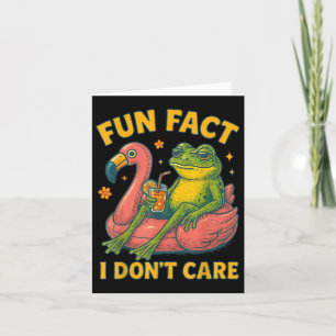 Carte Fun Fact I Dont Care Frog Flamant rose Sarcastique