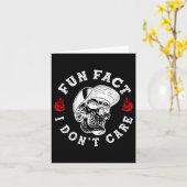 Carte Fun Fact I Dont Care Funny Skeleton Sarcastique (s (Fleur jaune)