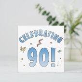 Carte Fun Festive 90e anniversaire cadeaux (Debout devant)