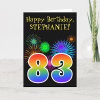 Fun Fireworks + Rainbow Motif "83" Anniversaire #