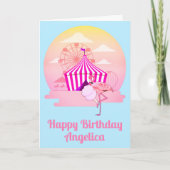 Carte Fun Flamant rose fête d'anniversaire Carnaval (Devant)