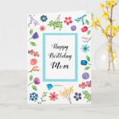 Carte Fun Floral Joyeux Anniversaire Maman ou n'importe  (Fleur jaune)