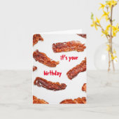 Carte Fun Fried Bacon Lover Anniversaire (Fleur jaune)